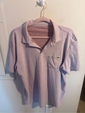 Vuori Strato Tech Polo Heathered Pink Performance Shirt Men’s XL